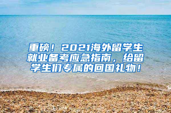 重磅！2021海外留学生就业备考应急指南，给留学生们专属的回国礼物！