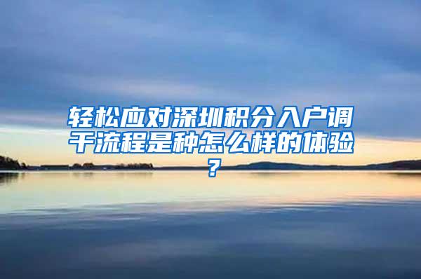 轻松应对深圳积分入户调干流程是种怎么样的体验？