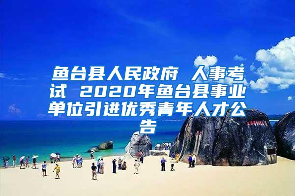 鱼台县人民政府 人事考试 2020年鱼台县事业单位引进优秀青年人才公告