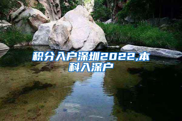 积分入户深圳2022,本科入深户