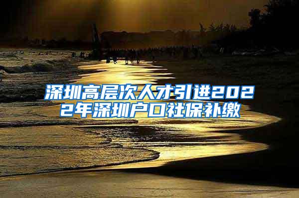 深圳高层次人才引进2022年深圳户口社保补缴