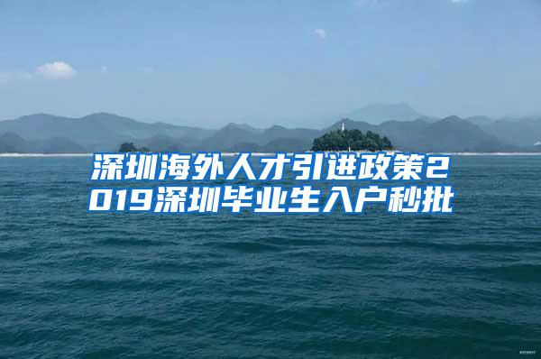 深圳海外人才引进政策2019深圳毕业生入户秒批