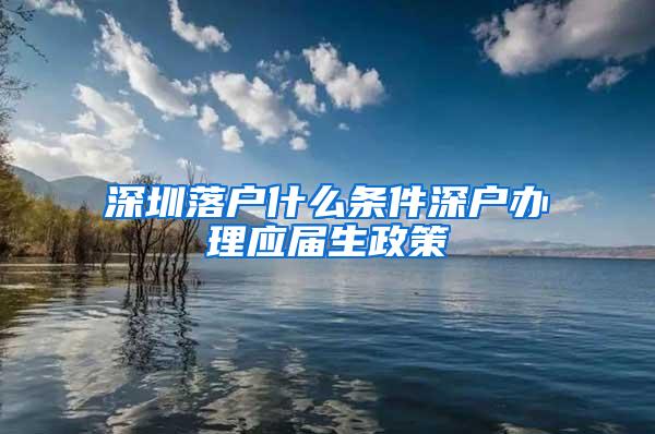 深圳落户什么条件深户办理应届生政策