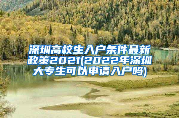 深圳高校生入户条件最新政策2021(2022年深圳大专生可以申请入户吗)