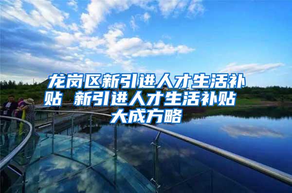 龙岗区新引进人才生活补贴 新引进人才生活补贴 大成方略