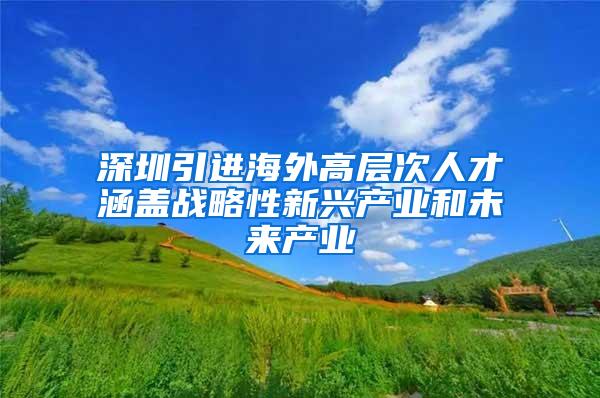 深圳引进海外高层次人才涵盖战略性新兴产业和未来产业