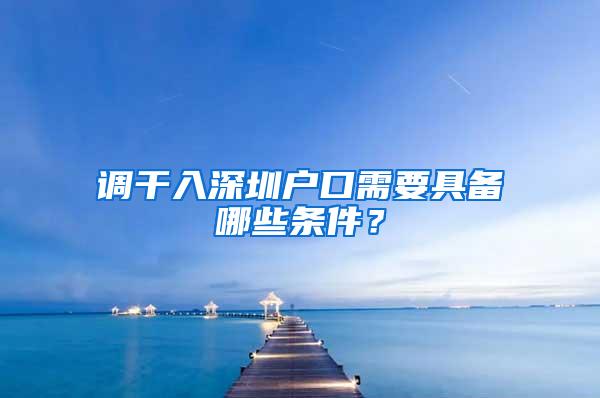 调干入深圳户口需要具备哪些条件？