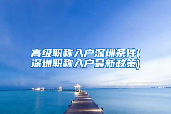 高级职称入户深圳条件(深圳职称入户最新政策)