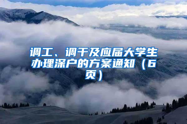 调工、调干及应届大学生办理深户的方案通知（6页）