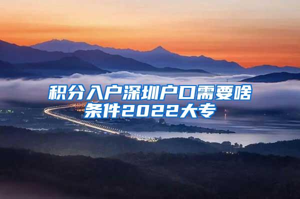 积分入户深圳户口需要啥条件2022大专