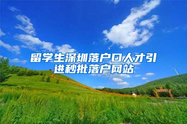 留学生深圳落户口人才引进秒批落户网站