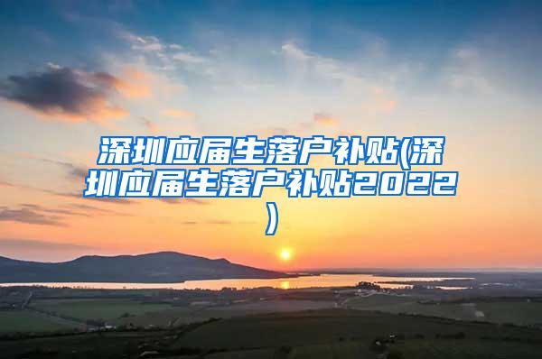 深圳应届生落户补贴(深圳应届生落户补贴2022)