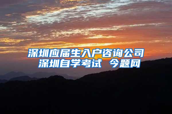 深圳应届生入户咨询公司 深圳自学考试 今题网