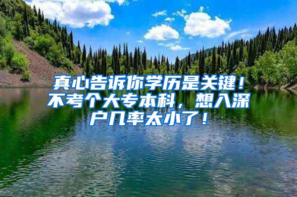 真心告诉你学历是关键！不考个大专本科，想入深户几率太小了！