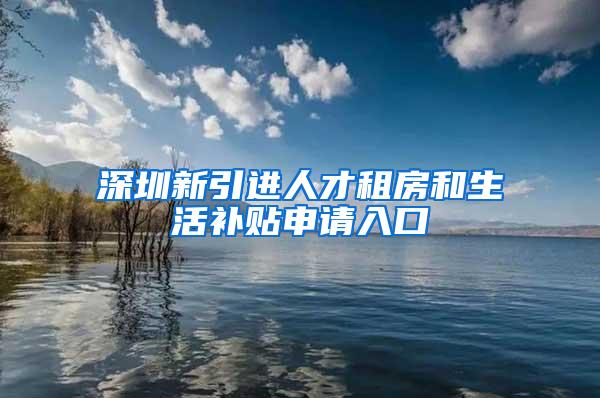 深圳新引进人才租房和生活补贴申请入口