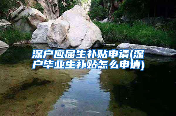 深户应届生补贴申请(深户毕业生补贴怎么申请)