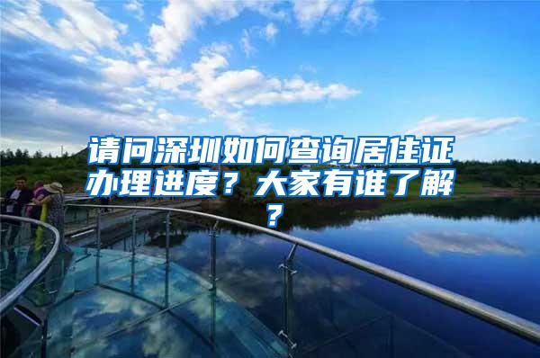 请问深圳如何查询居住证办理进度？大家有谁了解？