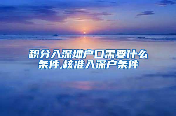 积分入深圳户口需要什么条件,核准入深户条件