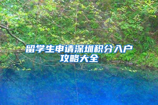 留学生申请深圳积分入户攻略大全