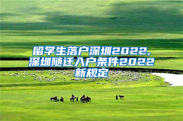 留学生落户深圳2022,深圳随迁入户条件2022新规定