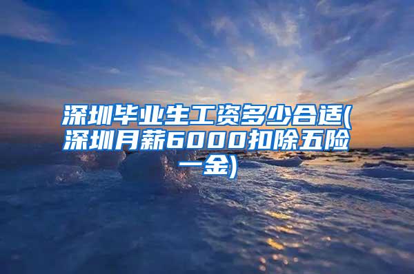 深圳毕业生工资多少合适(深圳月薪6000扣除五险一金)