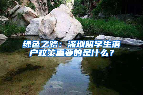 绿色之路：深圳留学生落户政策重要的是什么？