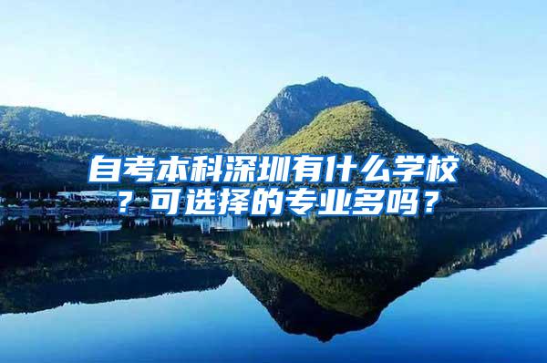 自考本科深圳有什么学校？可选择的专业多吗？