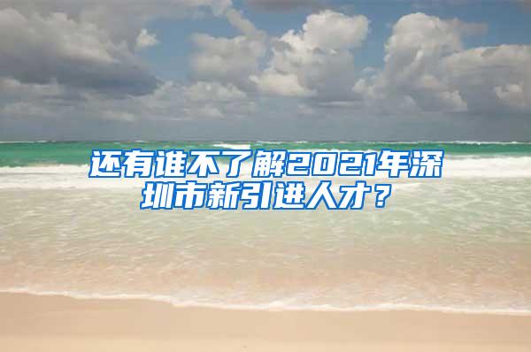 还有谁不了解2021年深圳市新引进人才？