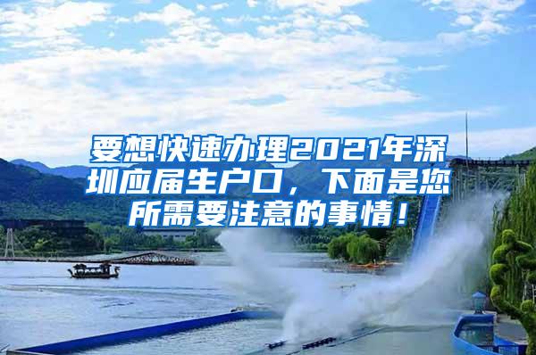 要想快速办理2021年深圳应届生户口，下面是您所需要注意的事情！