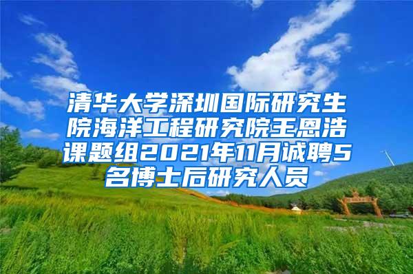 清华大学深圳国际研究生院海洋工程研究院王恩浩课题组2021年11月诚聘5名博士后研究人员