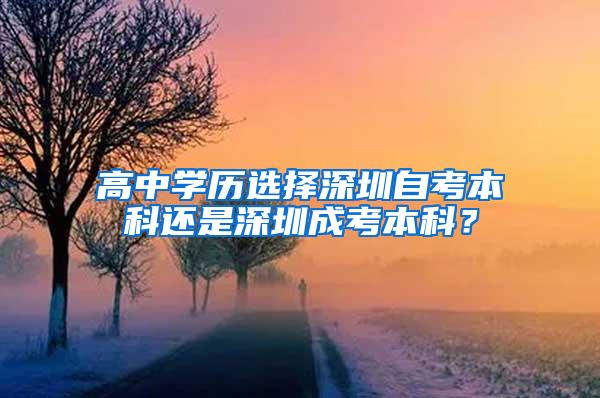 高中学历选择深圳自考本科还是深圳成考本科？