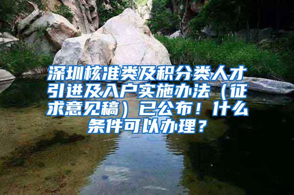 深圳核准类及积分类人才引进及入户实施办法（征求意见稿）已公布！什么条件可以办理？