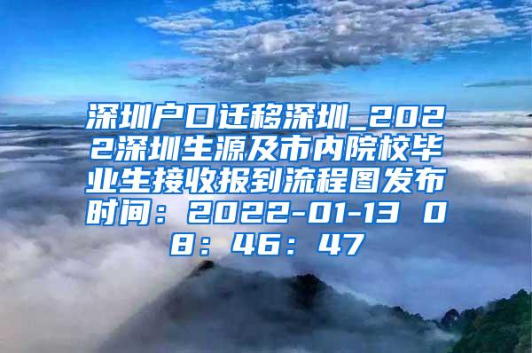 深圳户口迁移深圳_2022深圳生源及市内院校毕业生接收报到流程图发布时间：2022-01-13 08：46：47