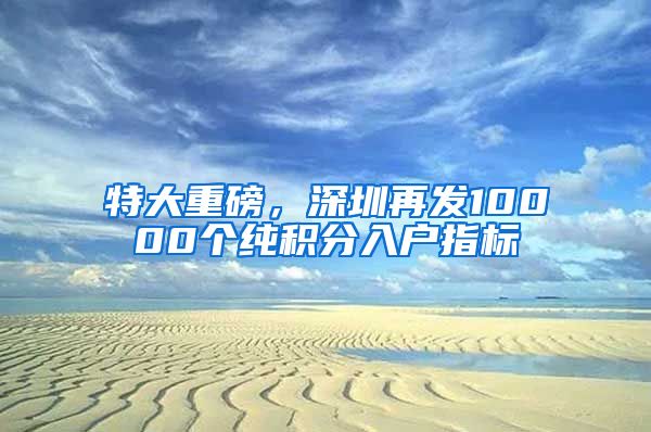 特大重磅，深圳再发10000个纯积分入户指标