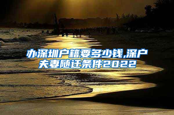 办深圳户籍要多少钱,深户夫妻随迁条件2022