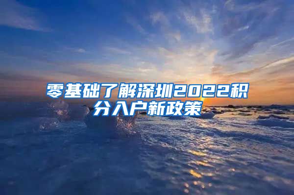 零基础了解深圳2022积分入户新政策