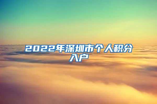 2022年深圳市个人积分入户