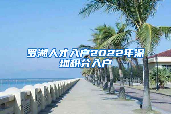 罗湖人才入户2022年深圳积分入户