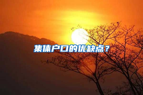 集体户口的优缺点？