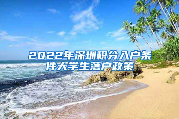 2022年深圳积分入户条件大学生落户政策