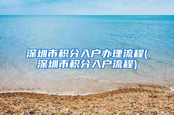 深圳市积分入户办理流程(深圳市积分入户流程)