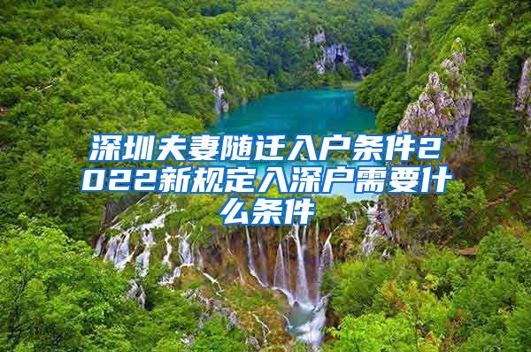 深圳夫妻随迁入户条件2022新规定入深户需要什么条件