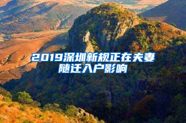 2019深圳新规正在夫妻随迁入户影响