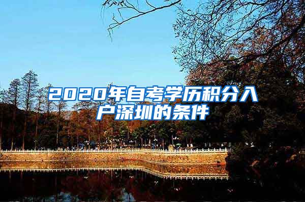 2020年自考学历积分入户深圳的条件