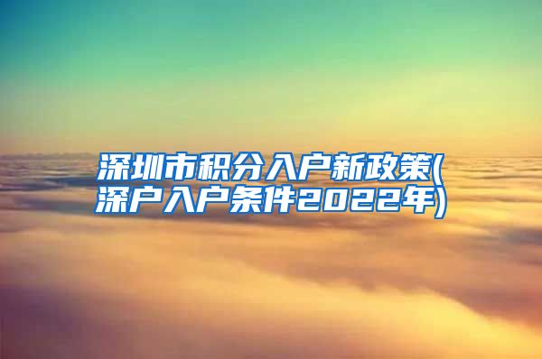 深圳市积分入户新政策(深户入户条件2022年)