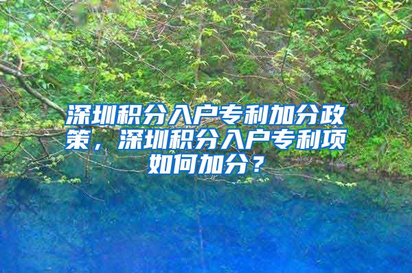 深圳积分入户专利加分政策，深圳积分入户专利项如何加分？