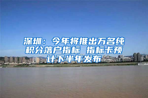 深圳：今年将推出万名纯积分落户指标 指标卡预计下半年发布