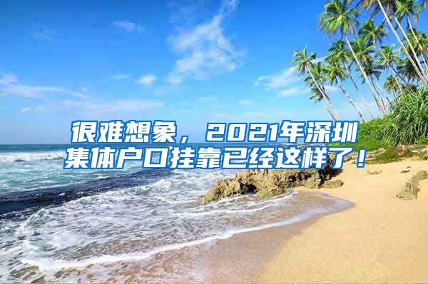 很难想象，2021年深圳集体户口挂靠已经这样了！