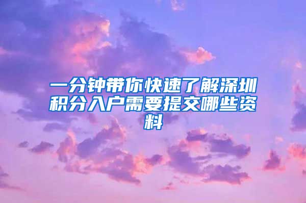 一分钟带你快速了解深圳积分入户需要提交哪些资料