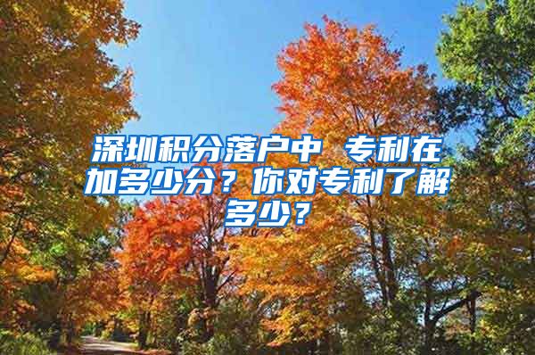 深圳积分落户中 专利在加多少分？你对专利了解多少？